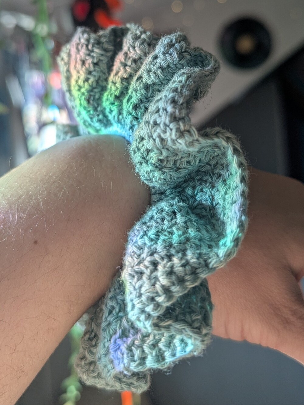 STORMY SEAS 🦪 handmade crochet cotton elastic hair tie scrunchie